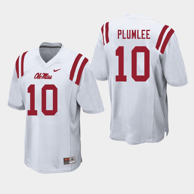 John Rhys Plumlee Ole Miss Rebels NCAA Men's White #10 Stitched Limited College Football Jersey RWX7758KV